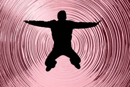illustration of a  a silhouette jumping