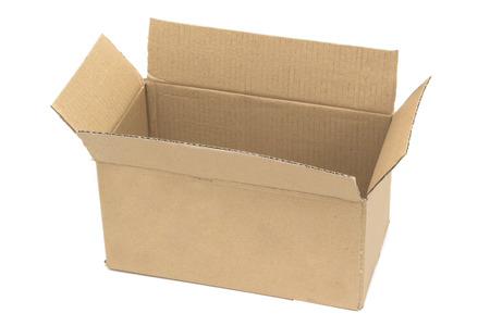 empty box placed over white background