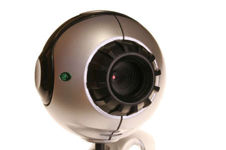 image of a web camera captured over white
