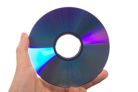 isolated image of a hand holding DVD discの写真素材