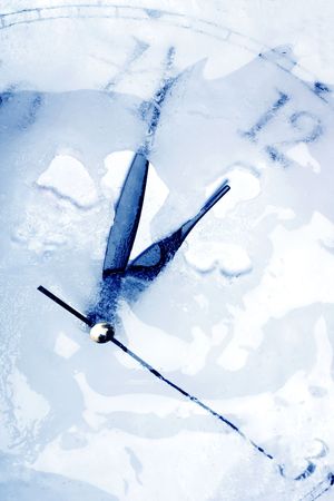 conceptual image on time showing a frozen clock