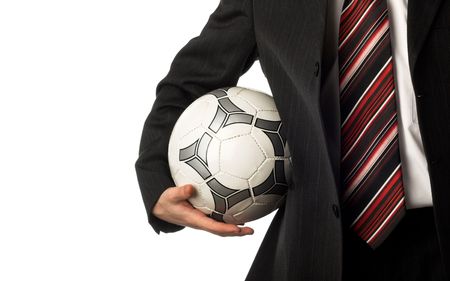 conceptual image on business goals isolated on whiteの写真素材