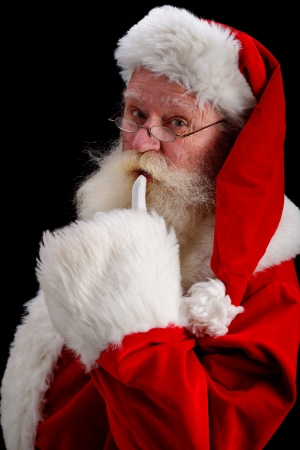 father christmas gesturing shushの写真素材