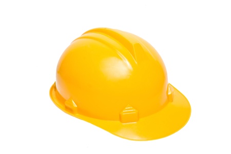 Yellow hard hat isolated on white 