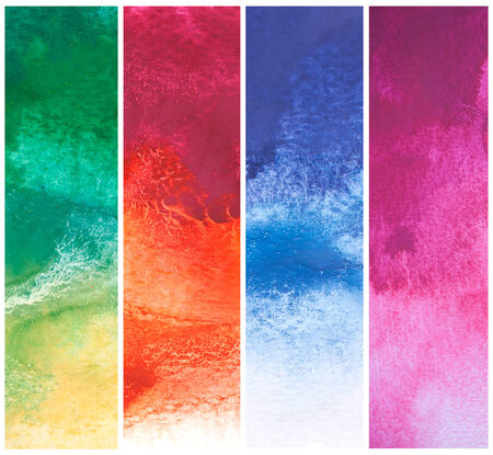 Set of colorful abstract art water colourの写真素材