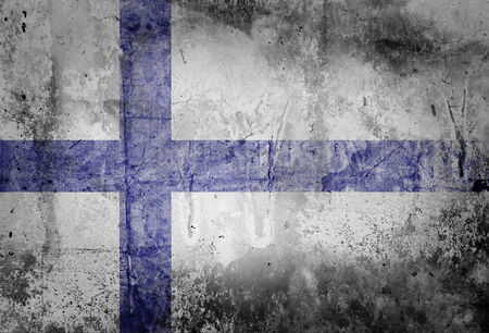 Grunge flag of European country Finland の写真素材