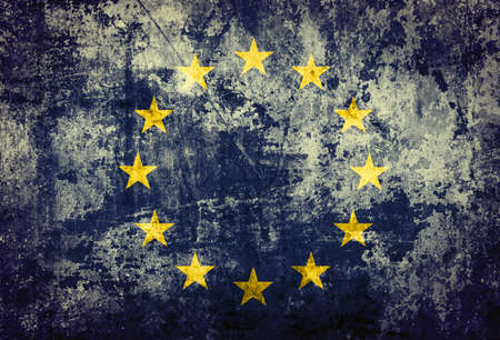 Grunge of EU Flag の写真素材