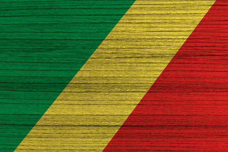 Republic of the Congo Flag on wood background