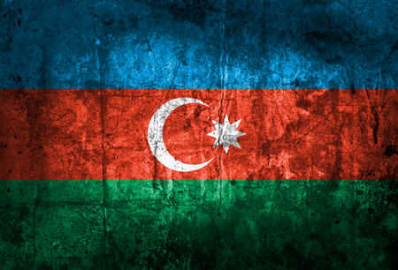 Azerbaijani flag painted on grunge paper の写真素材