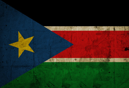 Grungy Flag of South Sudan on vintage Paper の写真素材