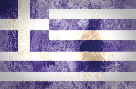Greece flag on grunge paper の写真素材
