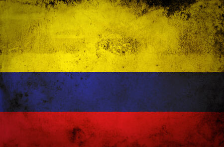 Columbia Flag on old paper の写真素材