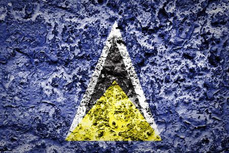 Saint Lucia painted on concrete wall の写真素材