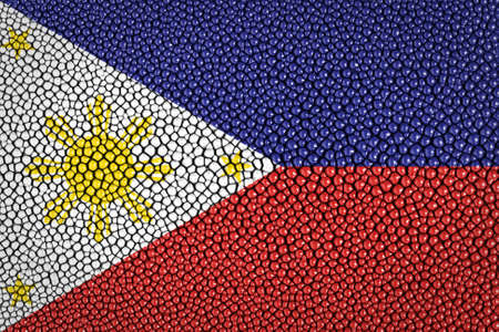 Philippines Flag painted on stingray skin texture 