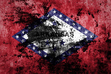 Grunge flag of Arkansas on old paper の写真素材