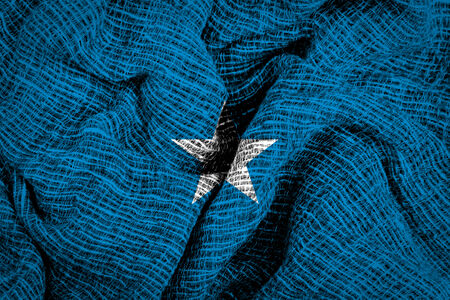 Somalia Flag on fabric surfaceの写真素材