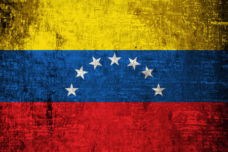 Venezuelan flag on wood texture background の写真素材