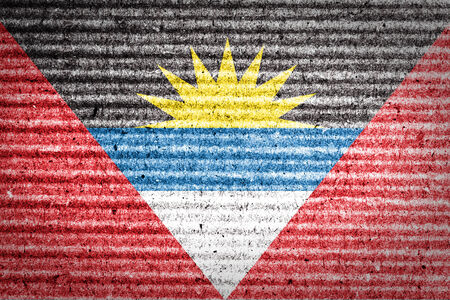 Antigua and Barbuda Flag on cardboard box の写真素材