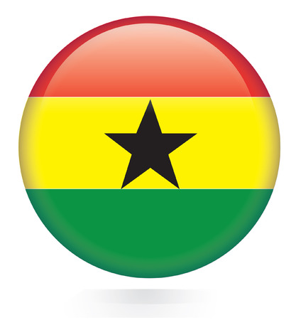 Ghana flag button のイラスト素材