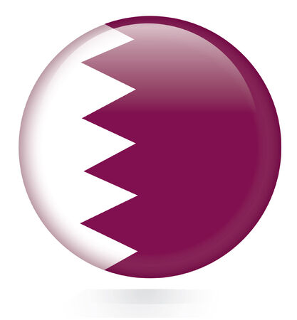 Qatar flag button のイラスト素材