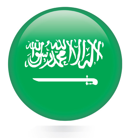 Saudi Arabia flag button のイラスト素材