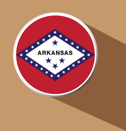 Vector - Arkansas State flag Button Icon with long shadow のイラスト素材