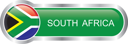 South Africa flag glossy banner のイラスト素材