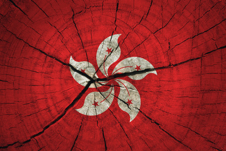 Hong Kong painted on wood textureの写真素材