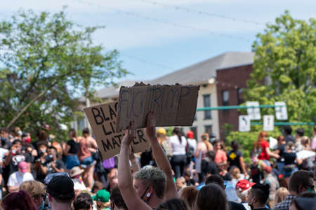 Black Lives Matter Protest in Bloomington, Indiana, USA. June 5th 2020のeditorial素材