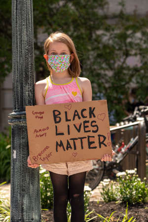 Black Lives Matter Protest in Bloomington, Indiana, USA. June 5th 2020のeditorial素材