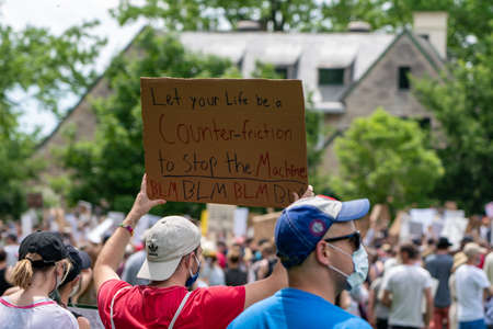 Black Lives Matter Protest in Bloomington, Indiana, USA. June 5th 2020