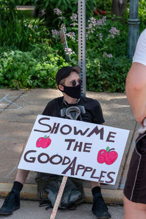 Black Lives Matter Protest in Bloomington, Indiana, USA. June 5th 2020のeditorial素材