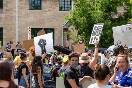 Black Lives Matter Protest in Bloomington, Indiana, USA. June 5th 2020のeditorial素材