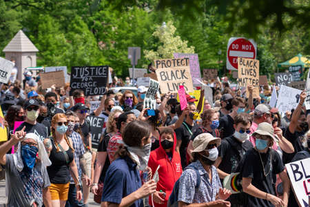 Black Lives Matter Protest in Bloomington, Indiana, USA. June 5th 2020のeditorial素材