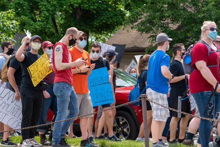 Black Lives Matter Protest in Bloomington, Indiana, USA. June 5th 2020