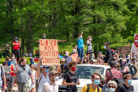 Black Lives Matter Protest in Bloomington, Indiana, USA. June 5th 2020のeditorial素材