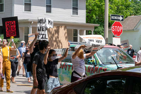 Black Lives Matter Protest in Bloomington, Indiana, USA. June 5th 2020のeditorial素材