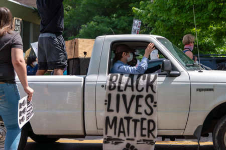 Black Lives Matter Protest in Bloomington, Indiana, USA. June 5th 2020のeditorial素材