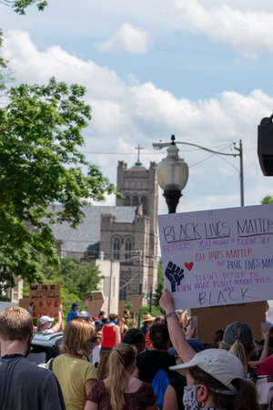 Black Lives Matter Protest in Bloomington, Indiana, USA. June 5th 2020