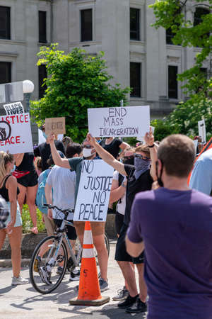 Black Lives Matter Protest in Bloomington, Indiana, USA. June 5th 2020のeditorial素材