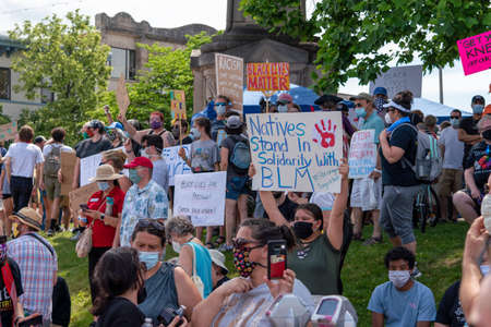 Black Lives Matter Protest in Bloomington, Indiana, USA. June 5th 2020のeditorial素材