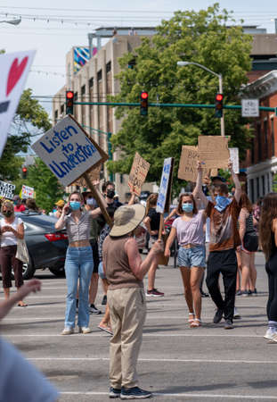 Black Lives Matter Protest in Bloomington, Indiana, USA. June 5th 2020のeditorial素材