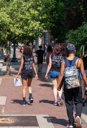 Black Lives Matter Protest in Bloomington, Indiana, USA. June 5th 2020のeditorial素材