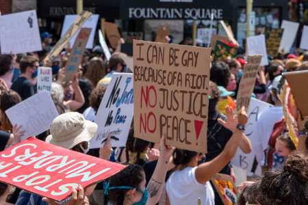 Black Lives Matter Protest in Bloomington, Indiana, USA. June 5th 2020のeditorial素材