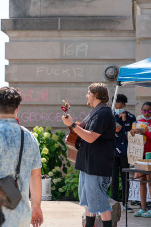 Black Lives Matter Protest in Bloomington, Indiana, USA. June 5th 2020のeditorial素材