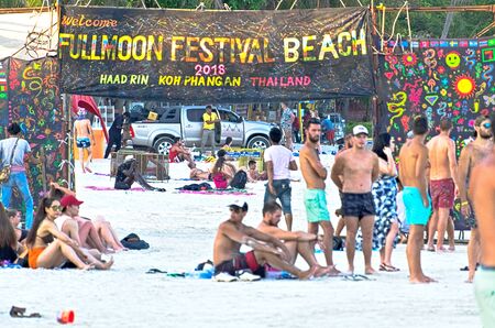 people waiting for full moon partyの写真素材