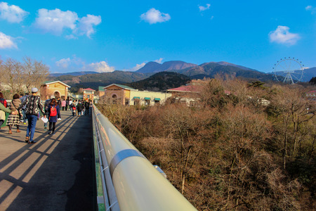 Hakone, Shizuoka, Japan - March 4, 2016: Gotemba Premium Outlets is the flagship center, and one of the largest centers in Japan. It is situated on an extensive site within view of World Cultural Heritage site, Mt. Fuji.のeditorial素材