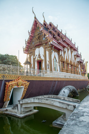 Church on Suphannahong Boat(swan boat), WAT CHA LOR TEMPLE, NONTHABURI, Thailandのeditorial素材