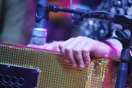 Picture of a person playing harmoniumの写真素材