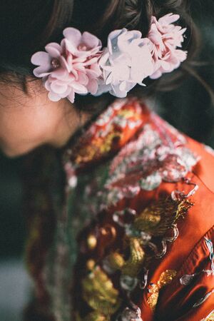 Traditional wedding dressの写真素材